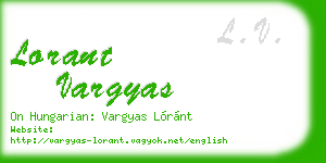 lorant vargyas business card